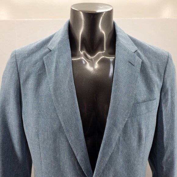 J.Crew Mens $398 Slim-fit Thompson linen Blend Blue suit jacket Size 42R BH230 - Picture 4 of 14